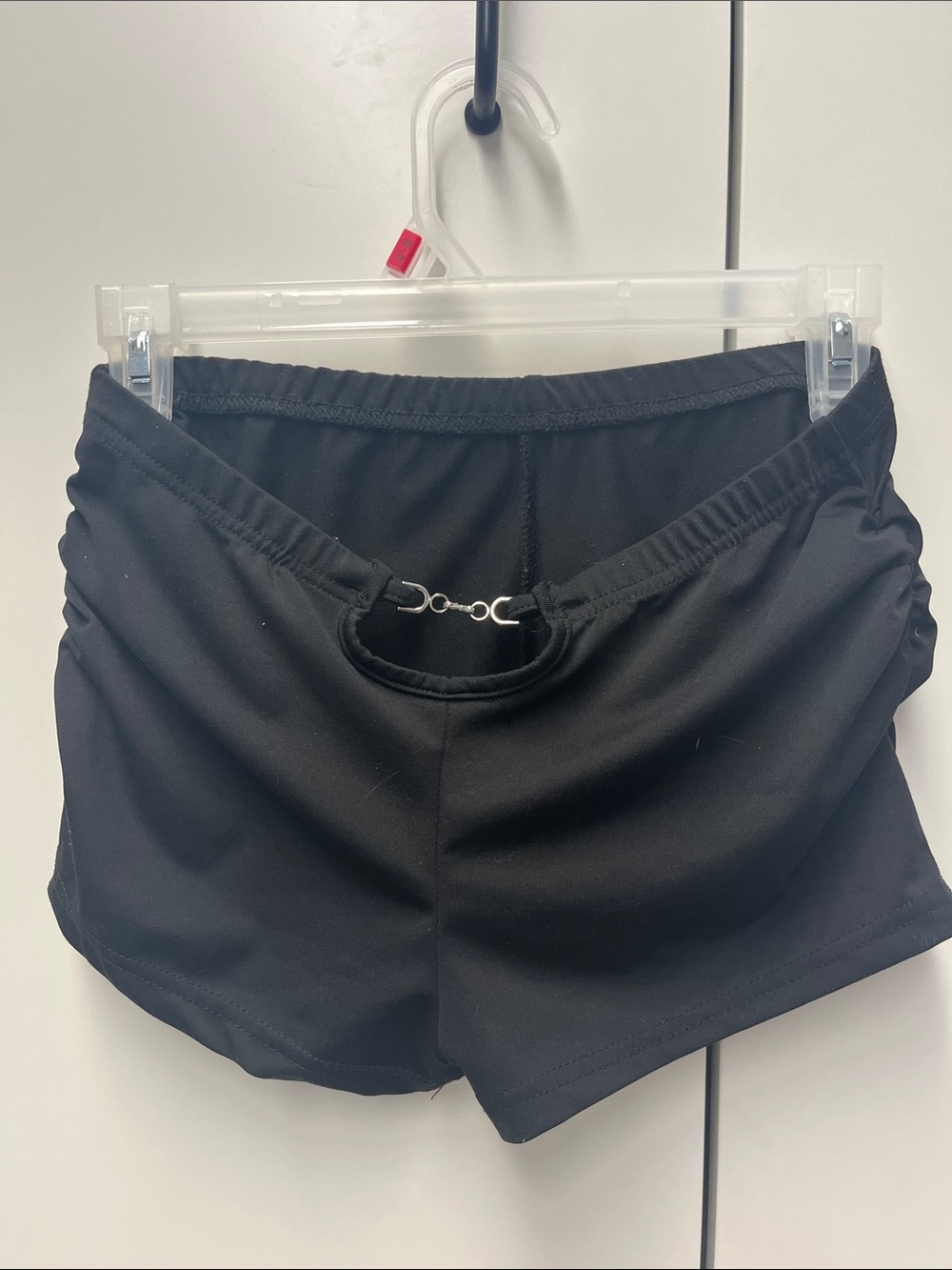 Black going out Shorts with Front Ring Detail